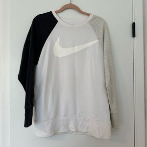 Nike Women's Colorblock Sweatshirt - Black, Gray, White